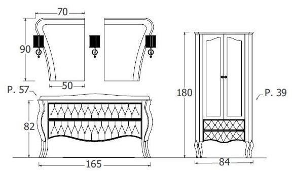 LEGNOBAGNO Тумба под умывальник с двойной стеганой и ящиками Style 2 sun-id-1474446 - Вид №5