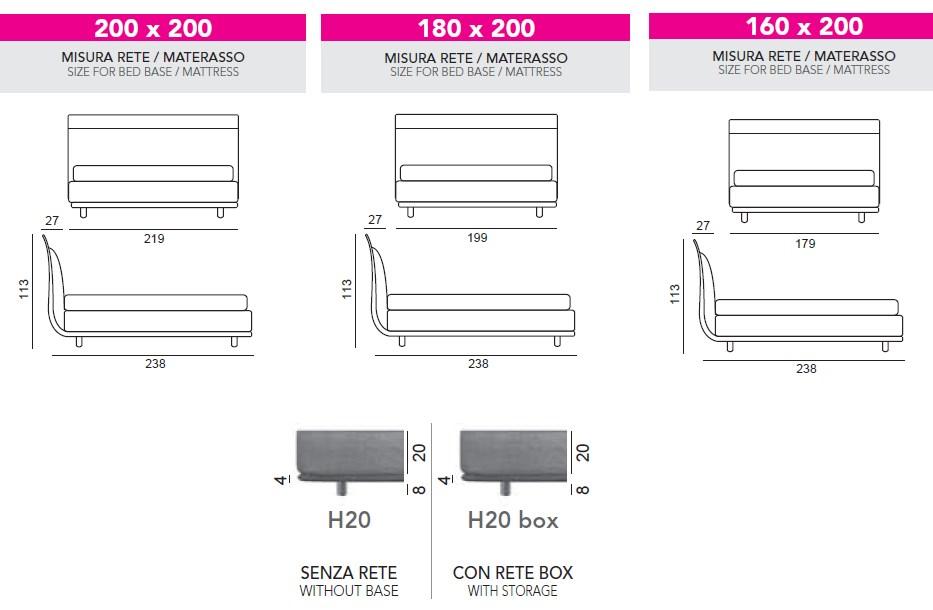 Twils Двуспальная кровать с мягким изголовьем Drop sun-id-1498804 - Вид №6