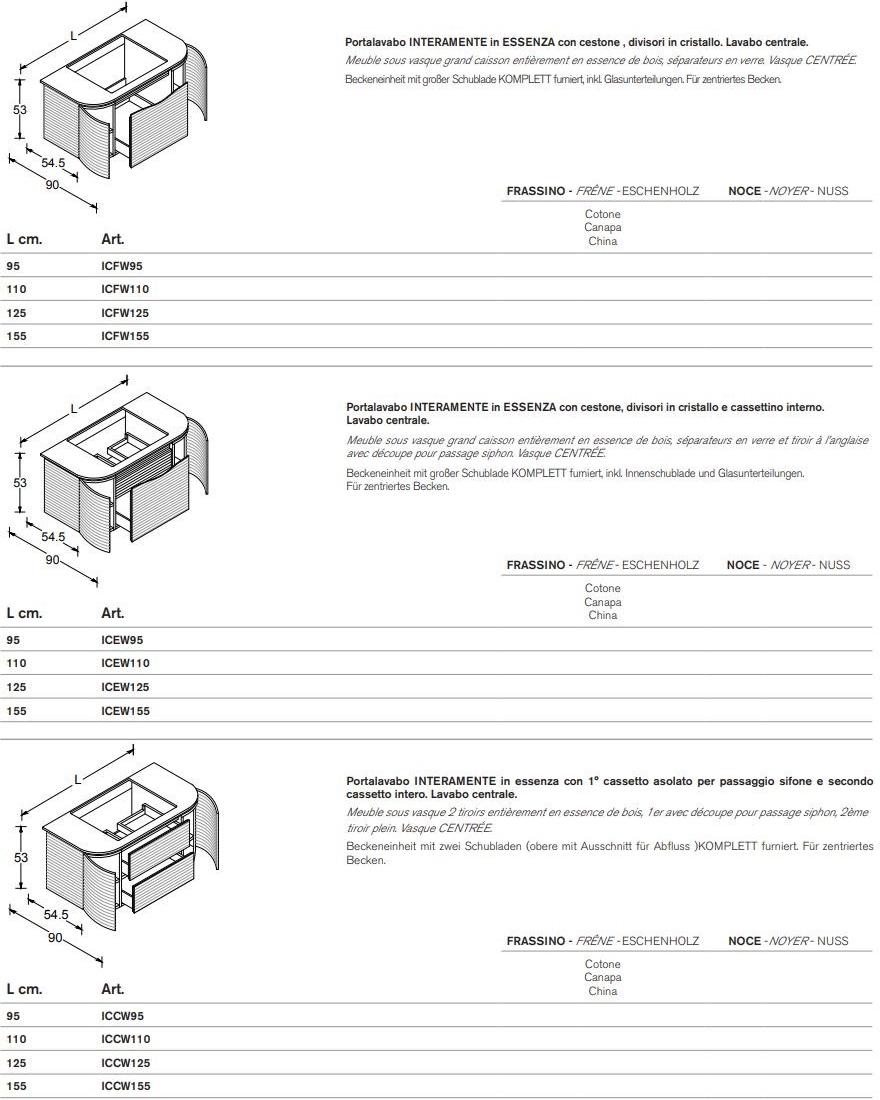 ARTELINEA Подвесная тумба под умывальник из орехового дерева с ящиками Incanto Al 537b - Вид №3
