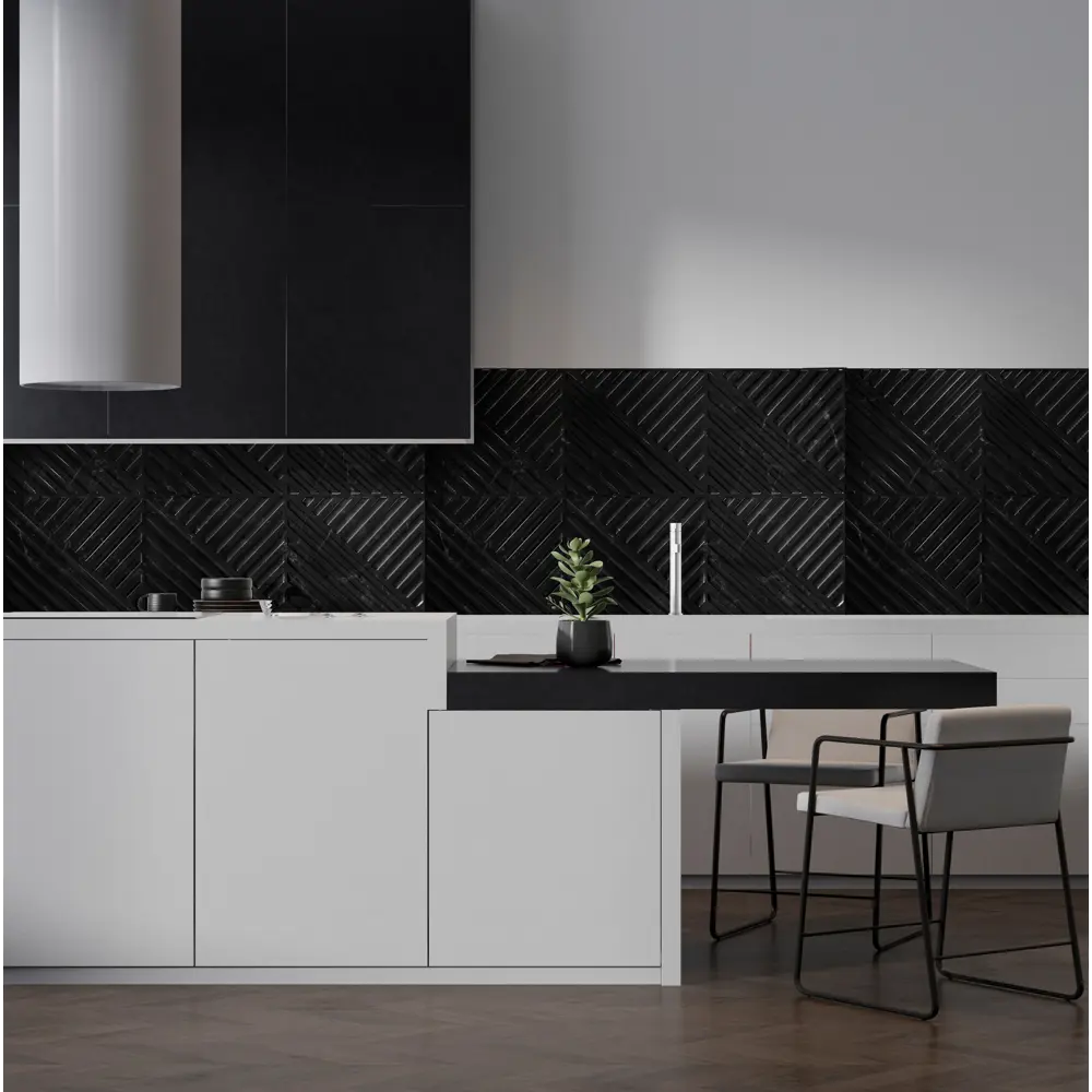 GRACE Стеновая панель ПВХ Мрамор Антико черный для влажных помещений 89341768 STLM-1015204 - Вид №4