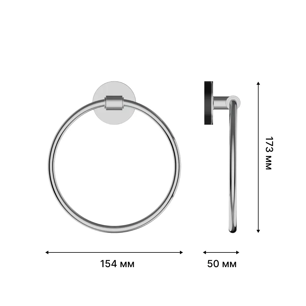 Полотенцедержатель-кольцо LEMER Aller хром для ванной 89384393 STLM-1579785 - Вид №1