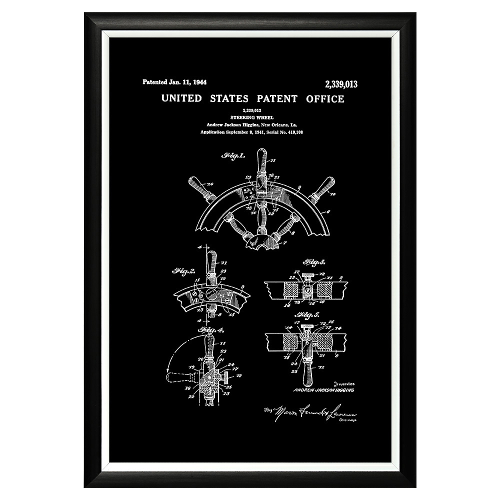 896519421_1818 Арт-постер «Патент на штурвал Хиггинса» Object Desire 