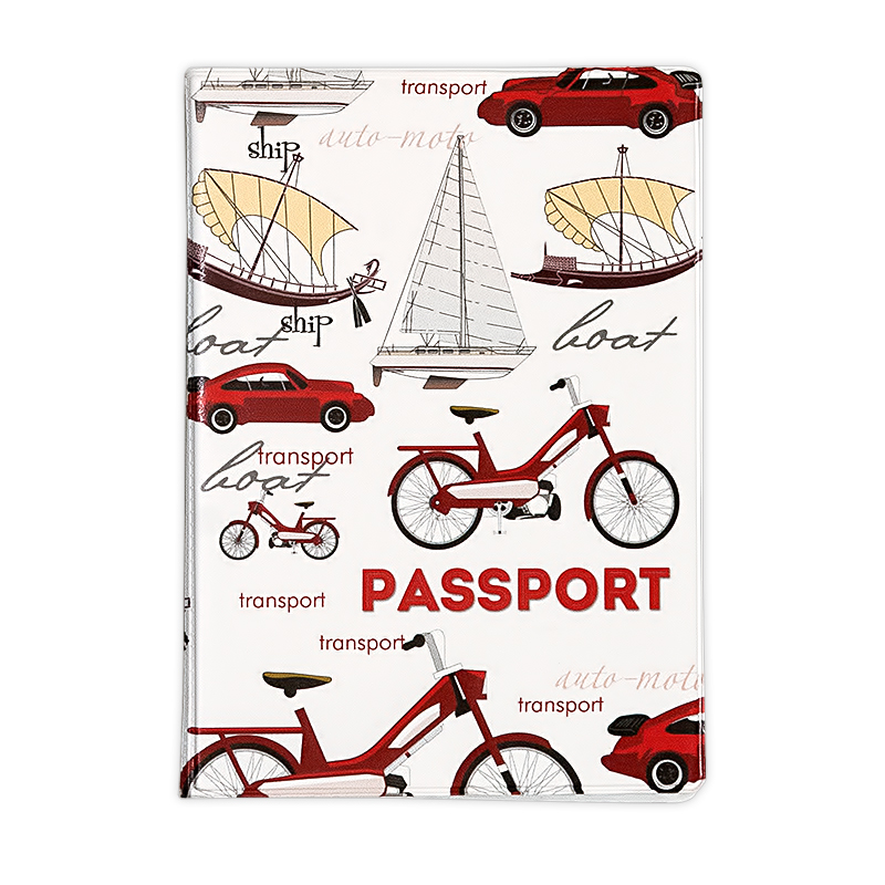 32396 Обложка для паспорта из ПВХ ( 13.3 x 19.1 см) "Ретро транспорт" Феникс-Презент 