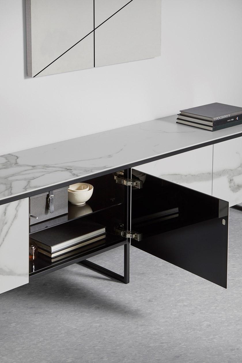 MOBLIBERICA Невысокая керамическая тумба под ТВ с распашными дверцами Terra sun-id-1349132 - Вид №3