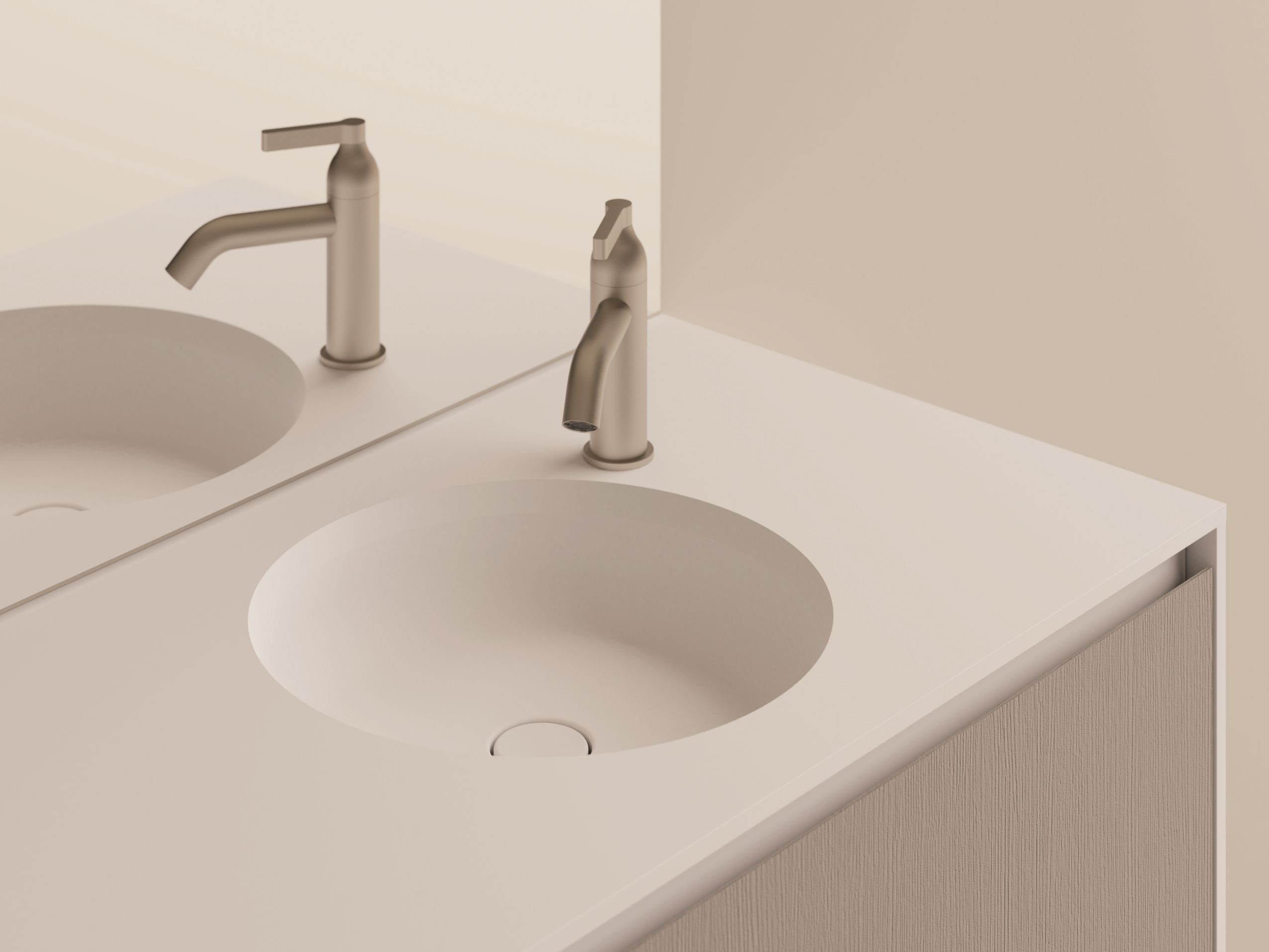 Встраиваемый круглый умывальник с твердой поверхностью Agape одиннадцать ARCH-00103710