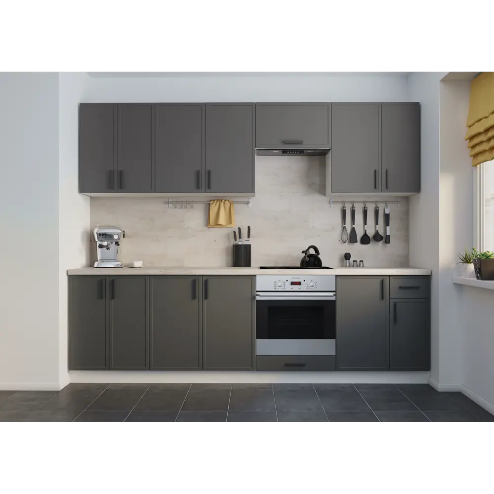 DELINIA Напольный кухонный шкаф Неро в графитовом цвете 60х82.5х58 см 86586487 STLM-0070500 - Вид №8