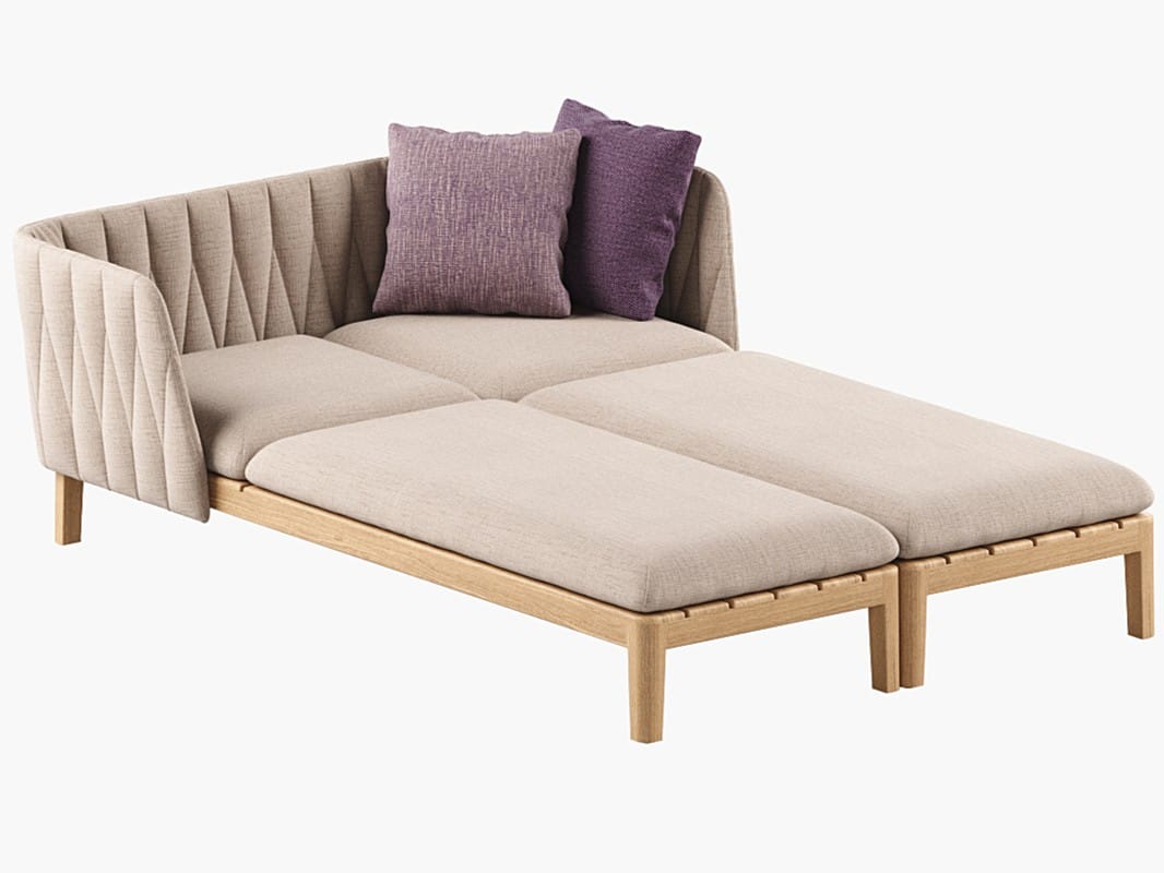 Двуспальная Садовая кровать из ткани и тика Royal Botania Calypso Lounge ARCH-00132758