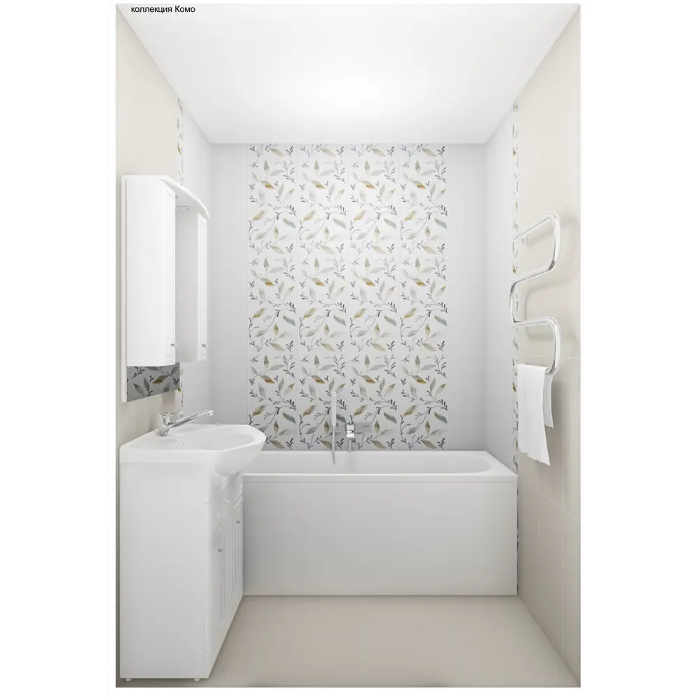 Плитка напольная «Комо» 7П 40x40 см 1.76 м² цвет белый 82460190 STLM-2161201 Керамин  - Вид №3