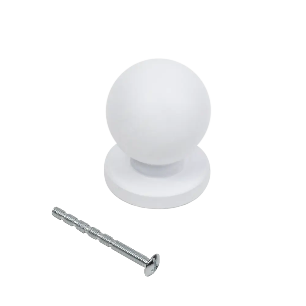 Мебельная ручка-кнопка белый AKS STLM-2140548 - Вид №3