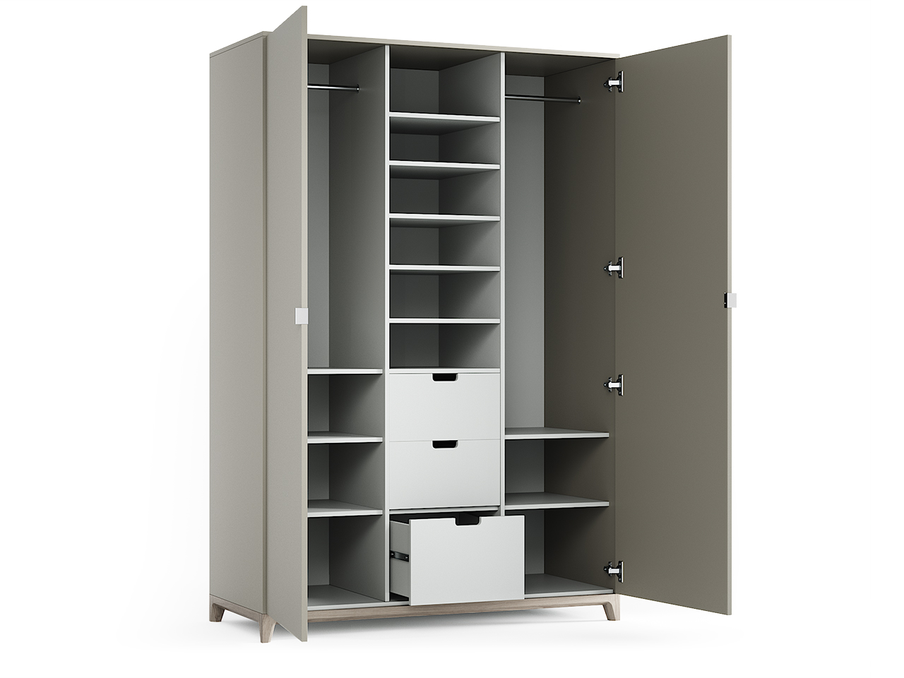 Шкаф распашной двухдверный серо-голубой Case THE IDEA  210351 Голубой  - Вид №2