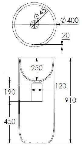 Swmbas72 Напольная раковина стоящая овальная JEE-O Flow - Вид №3