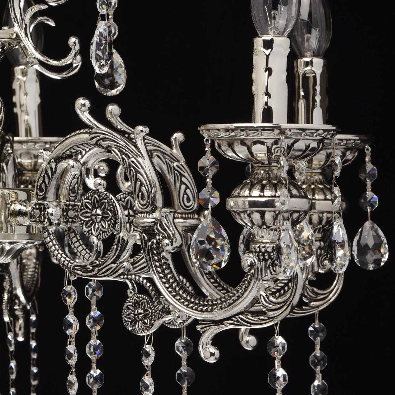 Подвесная люстра MW-Light Селена 10 482013606 MW-LIGHT ДИЗАЙНЕРСКИЕ, СЕЛЕНА 186203 Серебро  - Вид №3