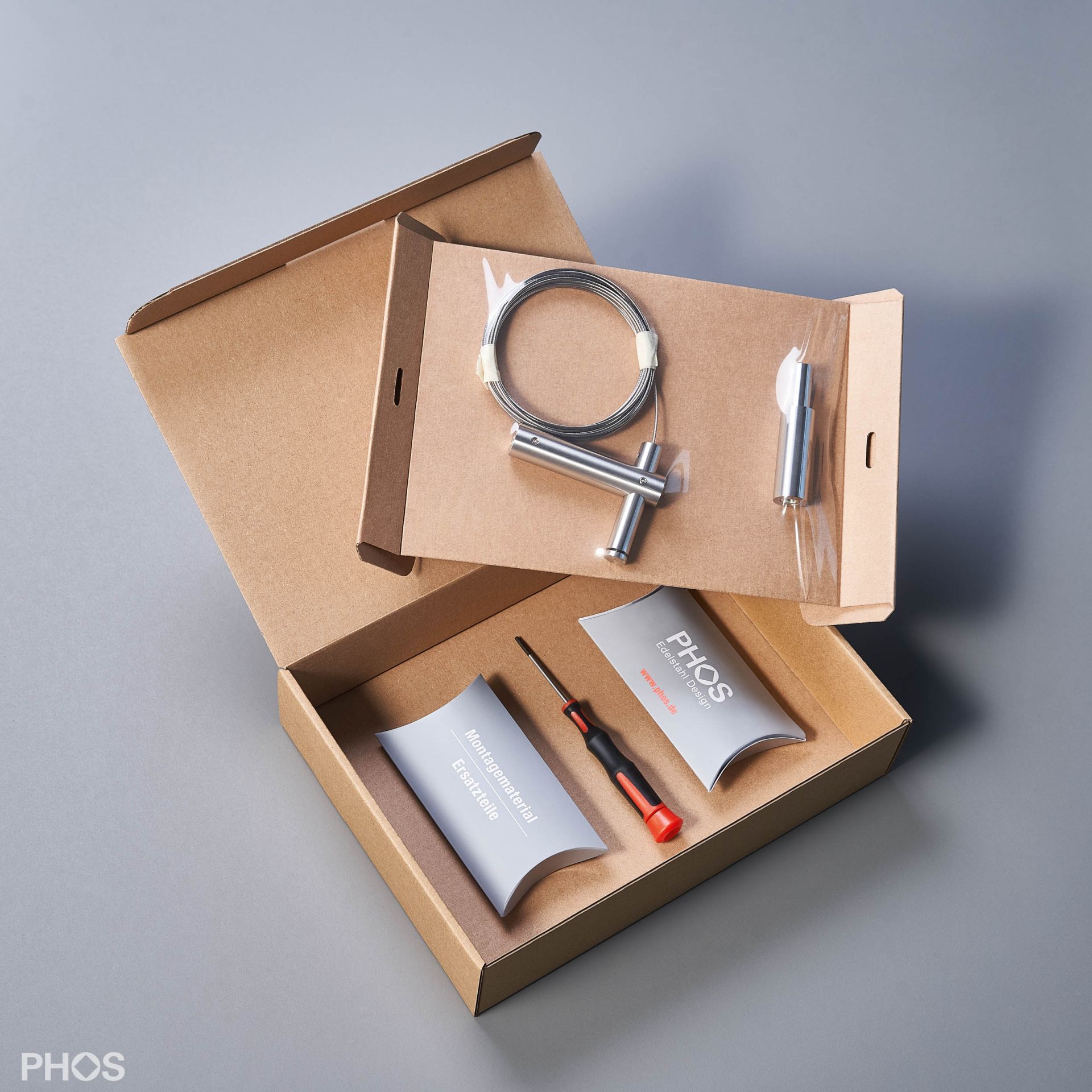 SSAL20100Set10SU137 Система натяжения кабеля в осевом направлении с угловой направляющей до 10 метров, большое расстояние от стены или потолка PHOS  - Вид №1