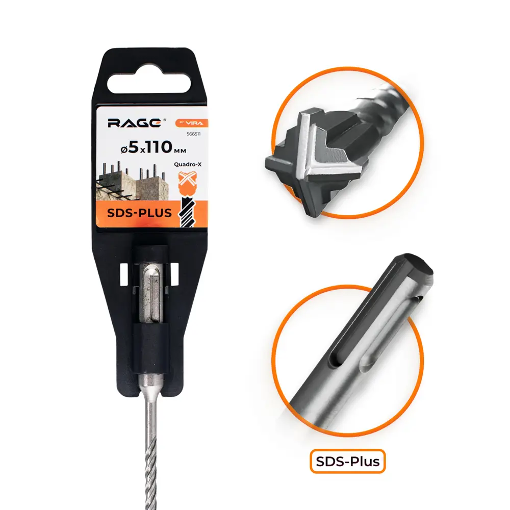 Бур RAGE SDS-plus для бетона и камня 5×110 мм 89383441 STLM-1531718