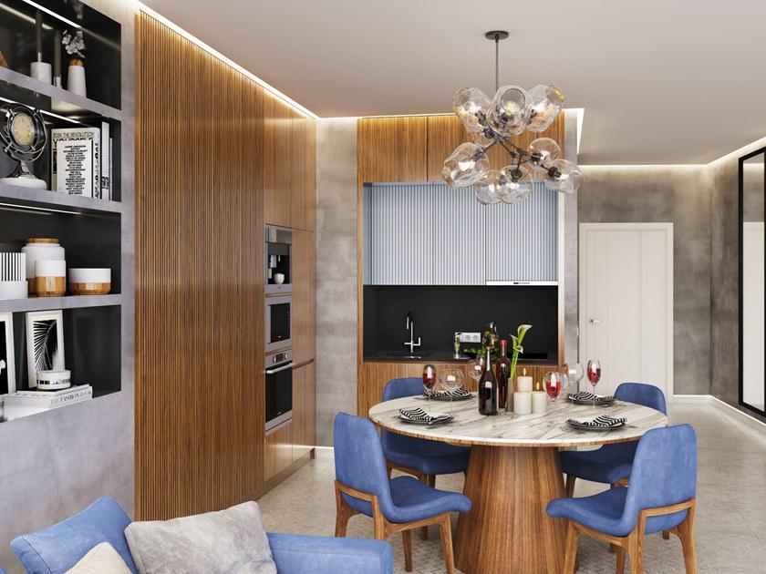 DWFI Кухня на заказ из фанерованной древесины  00002619  - Вид №1