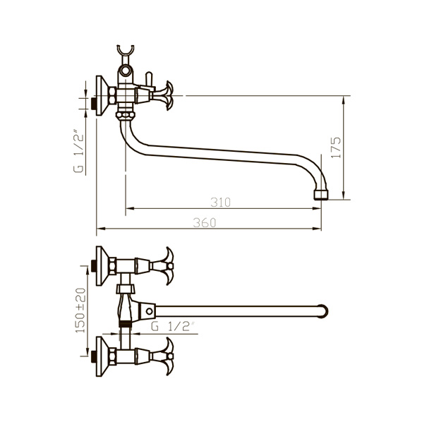 202 IRIS  Смеситель универсальный  ARGO kran 202iris - Вид №1