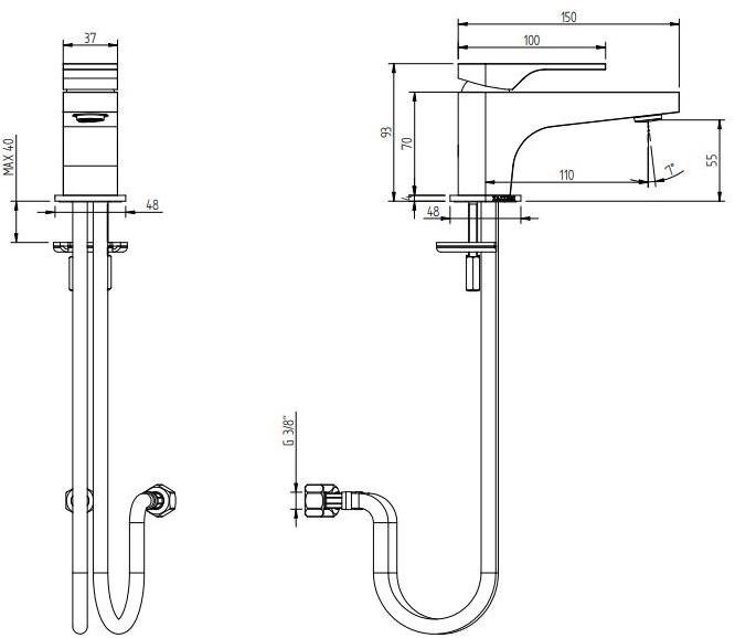ZAZZERI Смеситель для умывальника 100 sun-id-1462517 - Вид №7