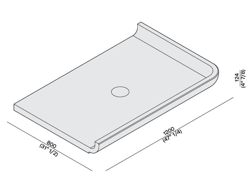 Мраморный прямоугольный поддон для душа LUCE DI CARRARA Monolithos ARCH-00100671 - Вид №4