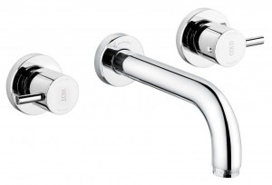45155CR Emmevi Piper, встраиваемый в стену смеситель на 3 отверстия для раковины, цвет хром