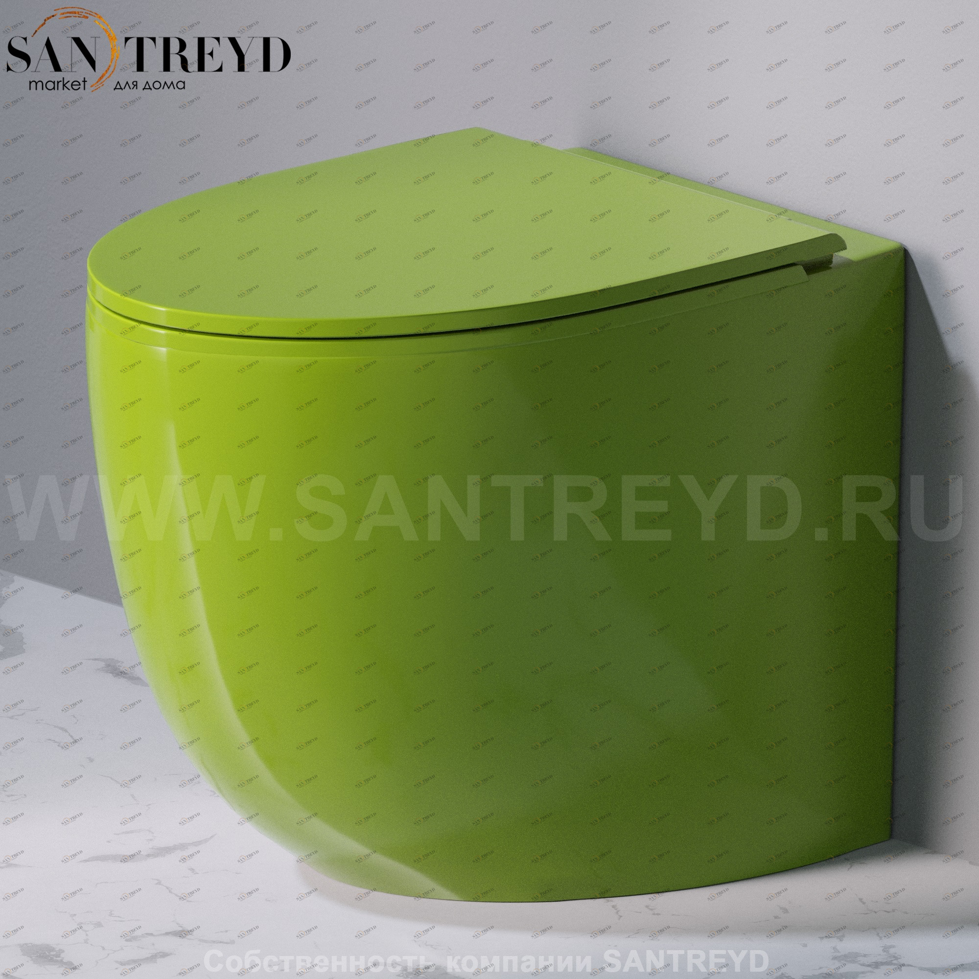 S557T0R0V7.121 Приставной унитаз напольный Зеленый A. e T. Italia Dot Италия AeT ITALIA DOT 2.0