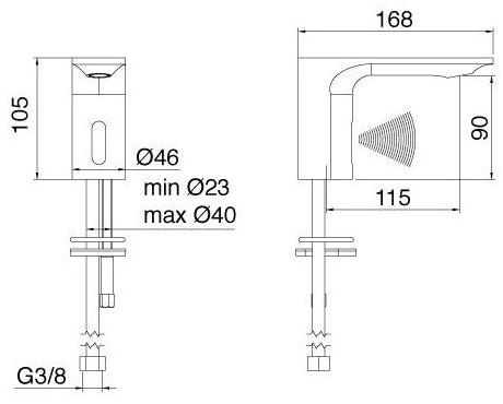 Rubinetterie Treemme Смеситель для раковины с электронным управлением Ran 2215 - Вид №1