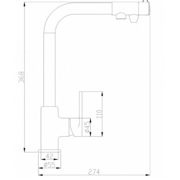 Steel Hammer SH 572 BLACK BR Смеситель для кухни Zorg 368 x 274  - Вид №2