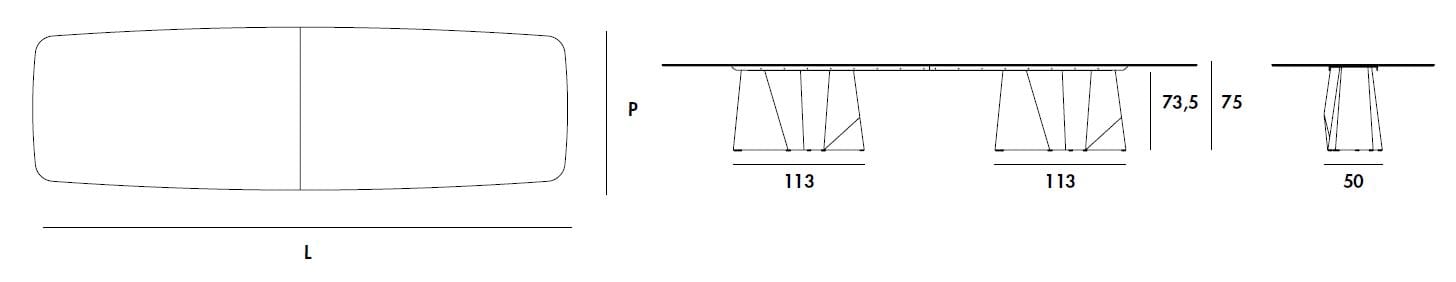 Прямоугольный керамический стол Sovet Italia Deod ARCH-00110536 - Вид №3