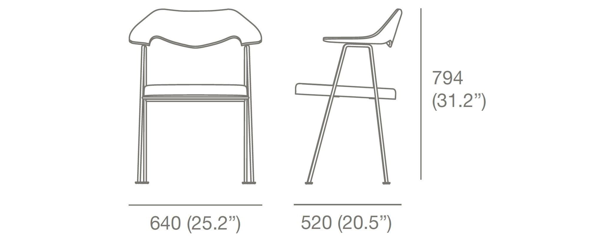 Стул с подлокотниками из кожи и шпона Case 675 ARCH-00046033 - Вид №38