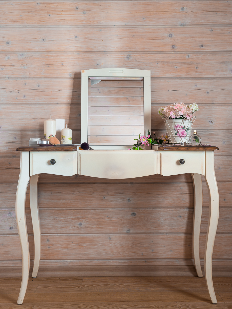 Туалетный столик с зеркалом и ящиками белый Mobilier de Maison ДОМАШНЯЯ ОБСТАНОВКА MOBILIER DE MAISON, ПОД СТАРИНУ 017195 Белый Santreyd  - Вид №2
