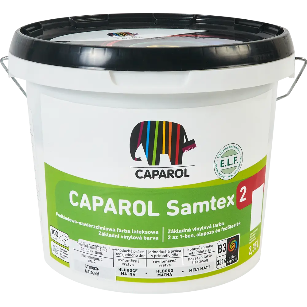 Краска для колеровки для стен и потолков Caparol Samtex 2 прозрачная база 3 2.35 л 84518780 STLM-2132294  - Вид №1
