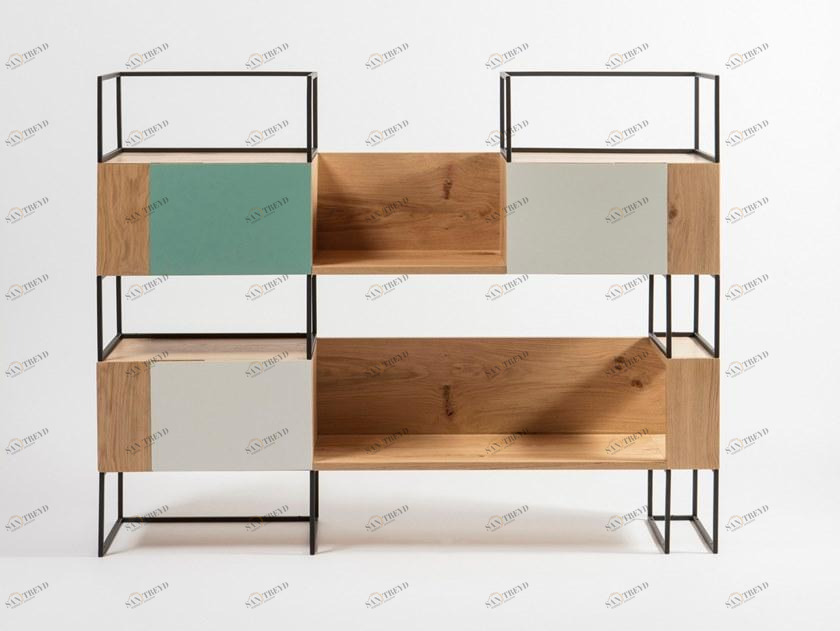 Medulum Отдельностоящий модульный книжный шкаф из дуба с ящиками Opus sun-id-1422922