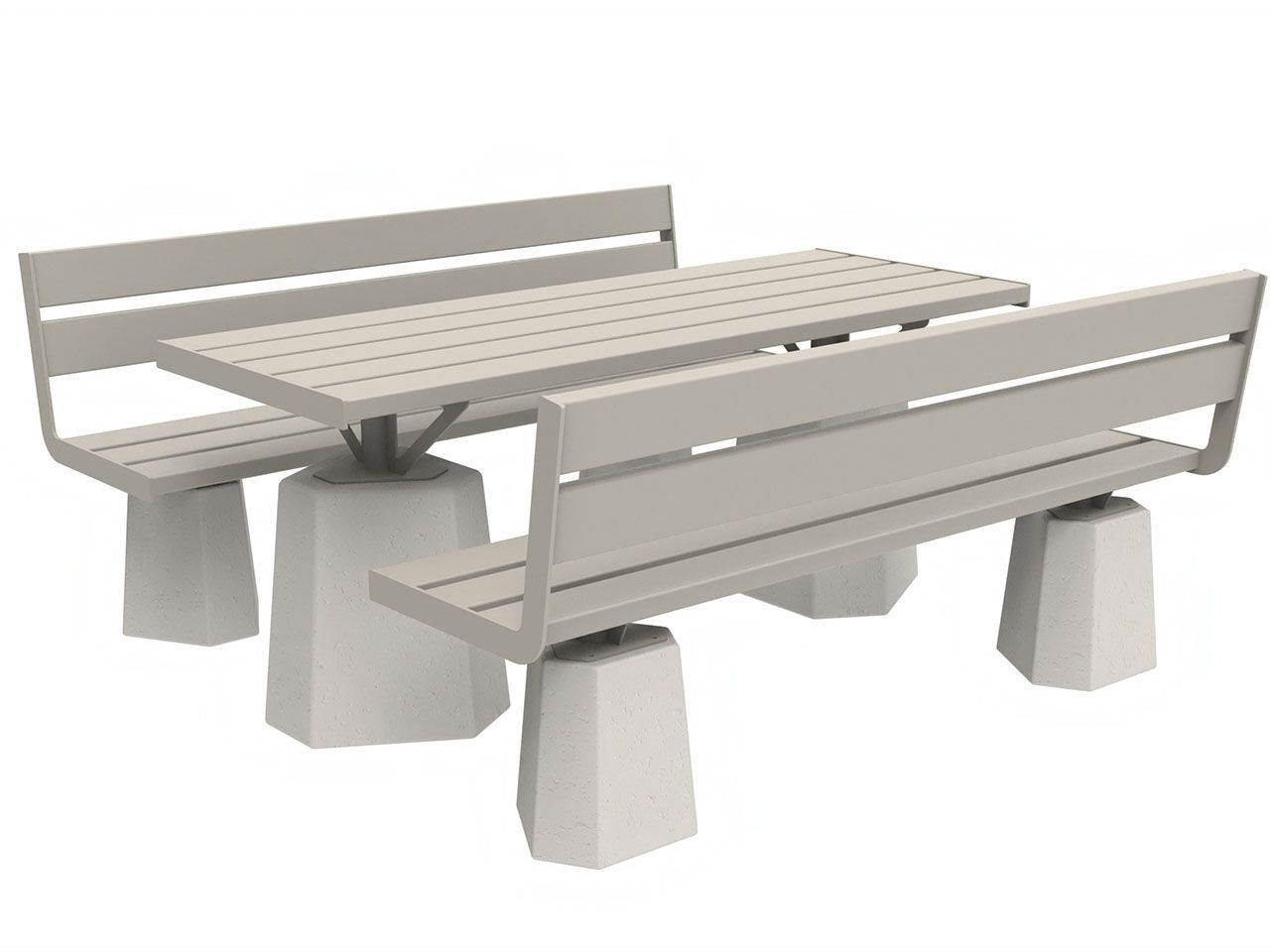 Стол для пикника из металла и бетона со встроенными скамейками Lazzari Stone ARCH-00036666 - Вид №8