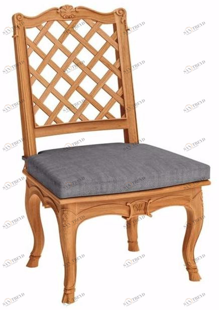 ASTELLO Садовый стул из тика Fleur de lys sun-id-1475862