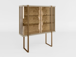 Деревянный барный шкаф со встроенным освещением