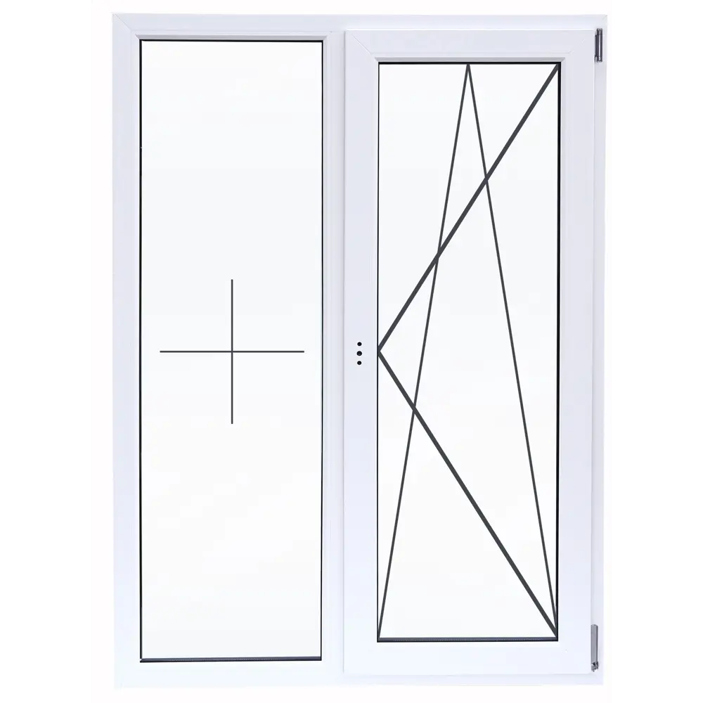 VEKA Двустворчатое пластиковое окно 1410×1160 мм с двухкамерным стеклопакетом 83117320 STLM-0039124