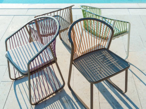 Садовый стул из нержавеющей стали с подлокотниками