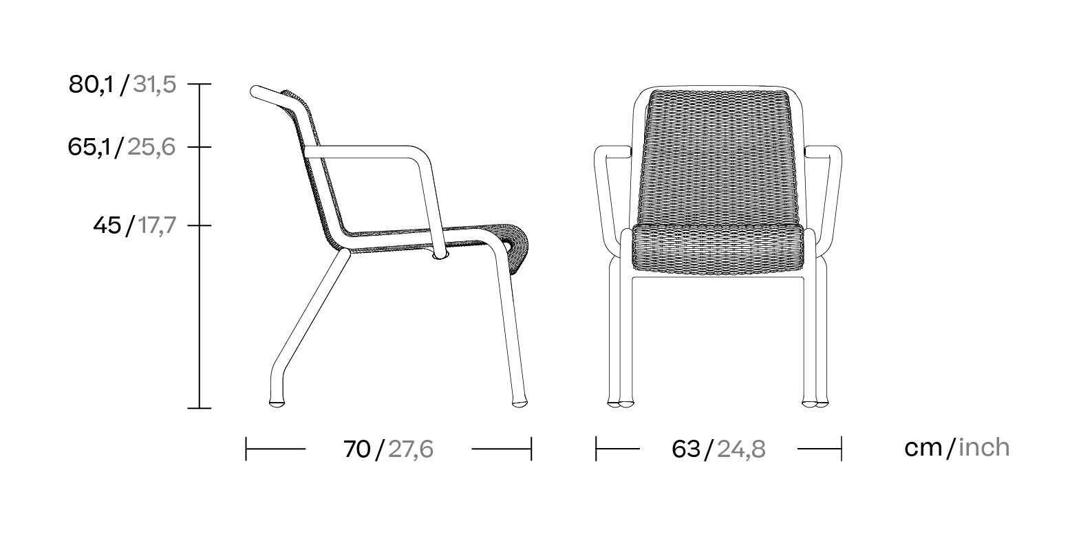 Стул из ротанга и алюминия с подлокотниками Kettal Eolias ARCH-00151871 - Вид №6