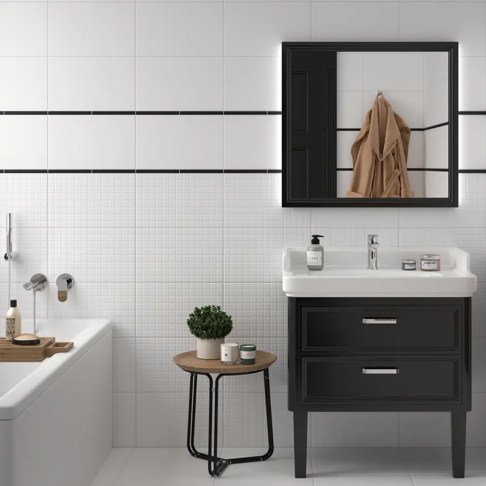 82111439 Плитка настенная Artens Вега 25x40 см 1.1 м² цвет белый матовый STLM-0019314