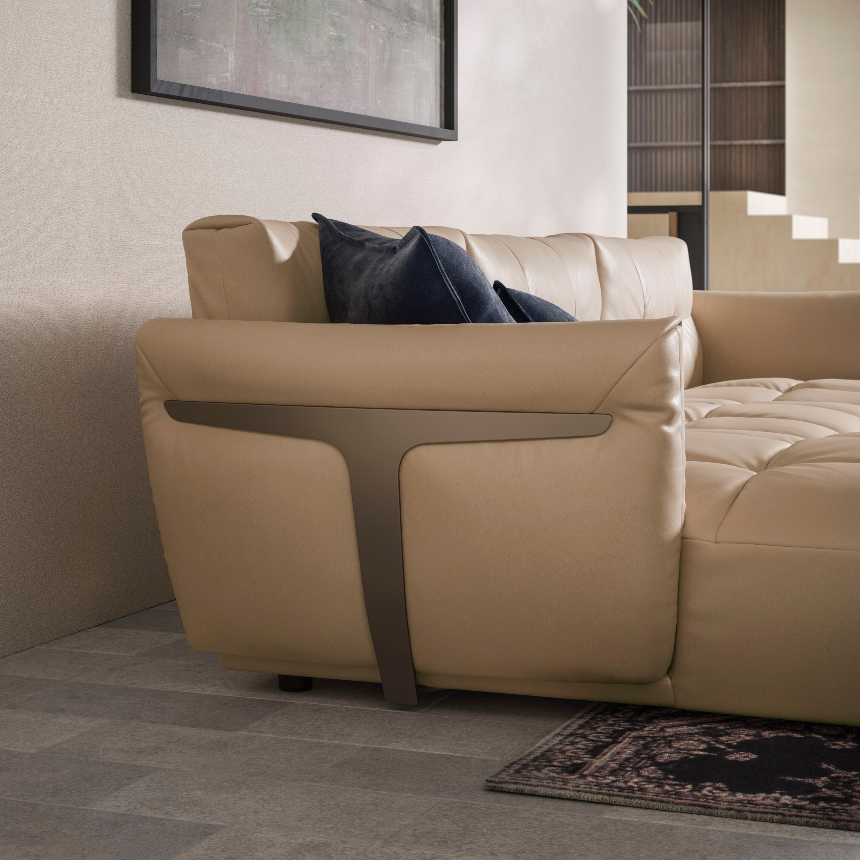 3-местный кожаный диван с полуостровом Natuzzi Italia Герман ARCH-00042837 - Вид №3
