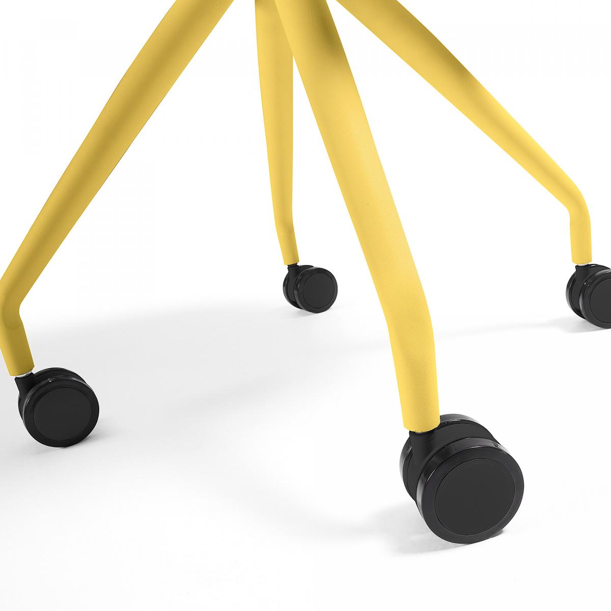 045316 Стул пластиковый желтый на колесиках La Forma Lars - Вид №1