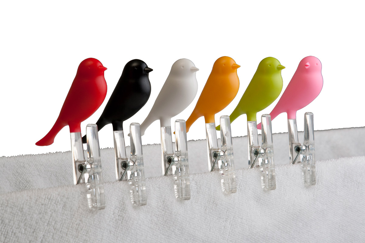 QL10066-GN Прищепки sparrow 4 шт. зеленые Qualy  - Вид №3