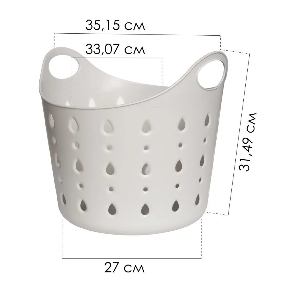 Корзина для белья Berossi CubaLibra ИК 74821001 15 л цвет платина STLM-2127576 - Вид №8