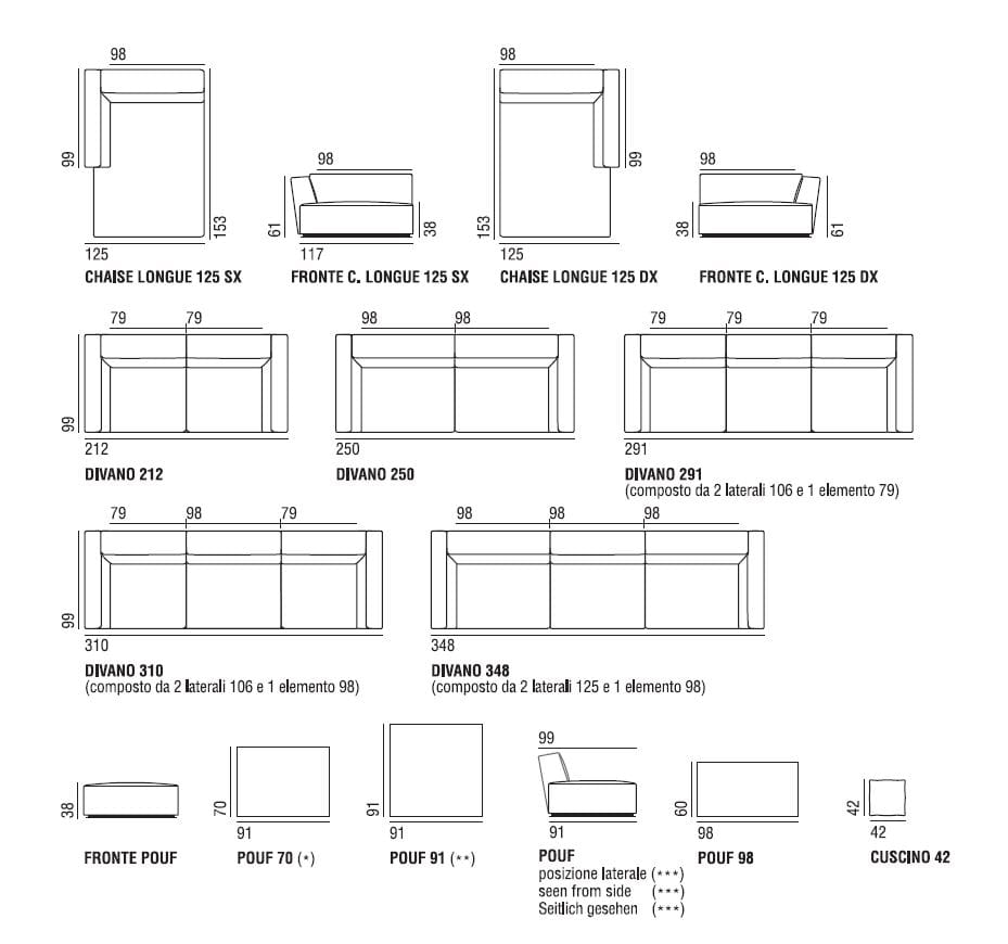 Съемный диван из ткани Verzelloni Elliot ARCH-00144553 - Вид №6