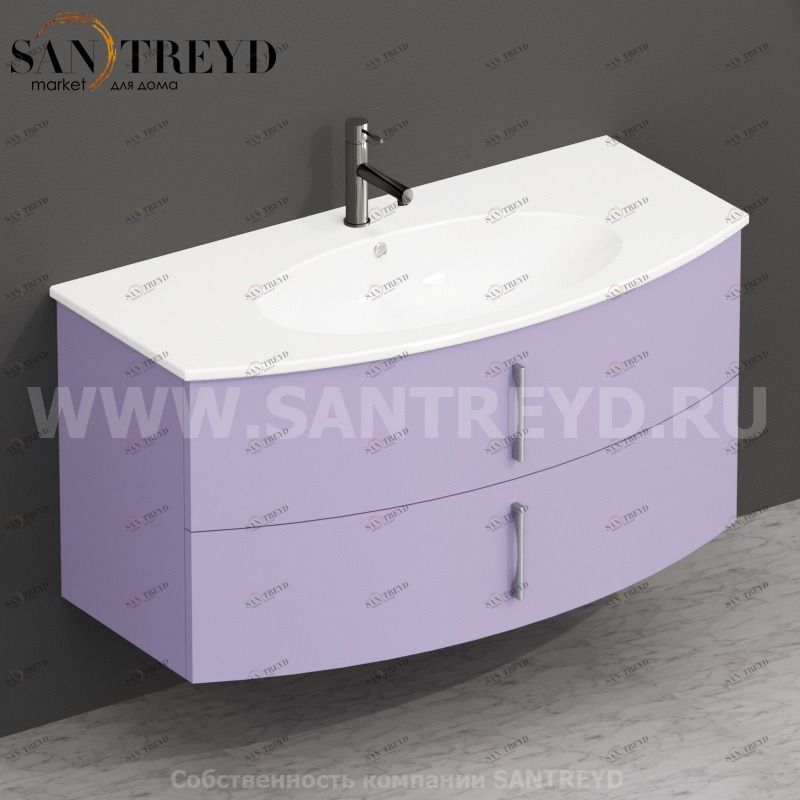 MDMC10Y051 Тумба с двумя ящиками 100 см фиолетовая Globo 4ALL Италия Ceramica Globo