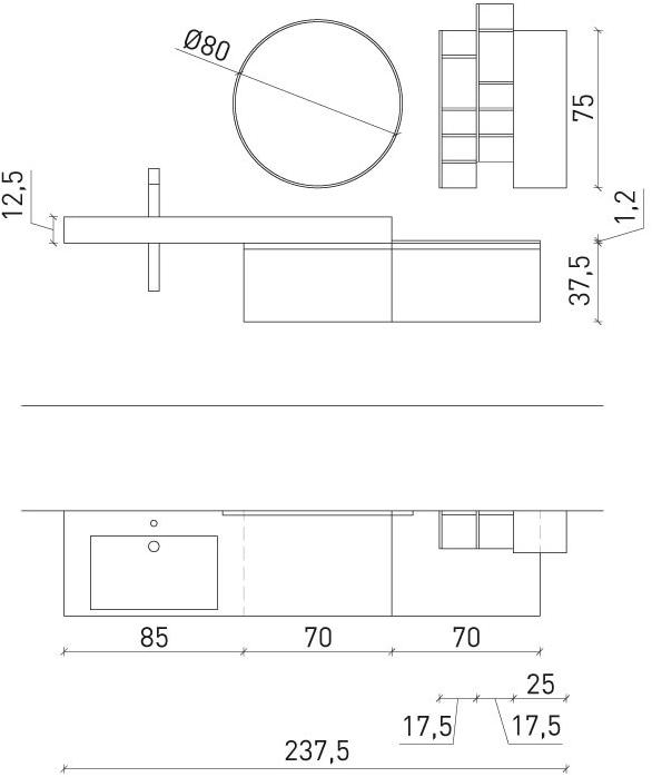 Archeda Тумба под умывальник с ящиками Linea sun-id-1488192 - Вид №4