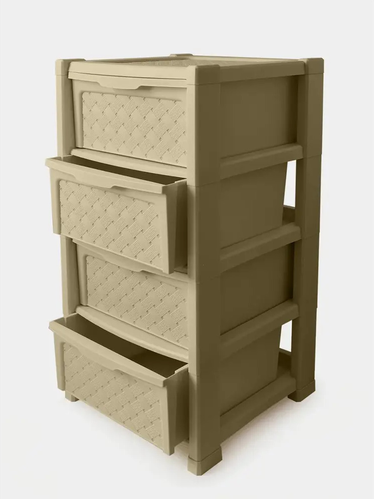 91668352 Комод Эльфпласт Виолла 39x82x39 см пластик цвет бежевый STLM-1098953