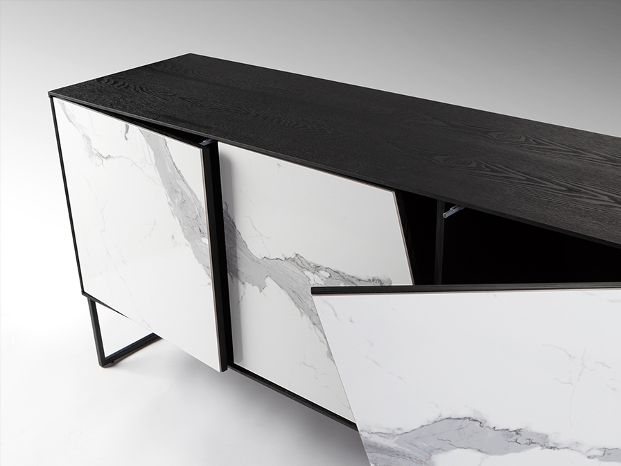 098753 Сервант 3-дверный белый/черный Schuller Kerala - Вид №5