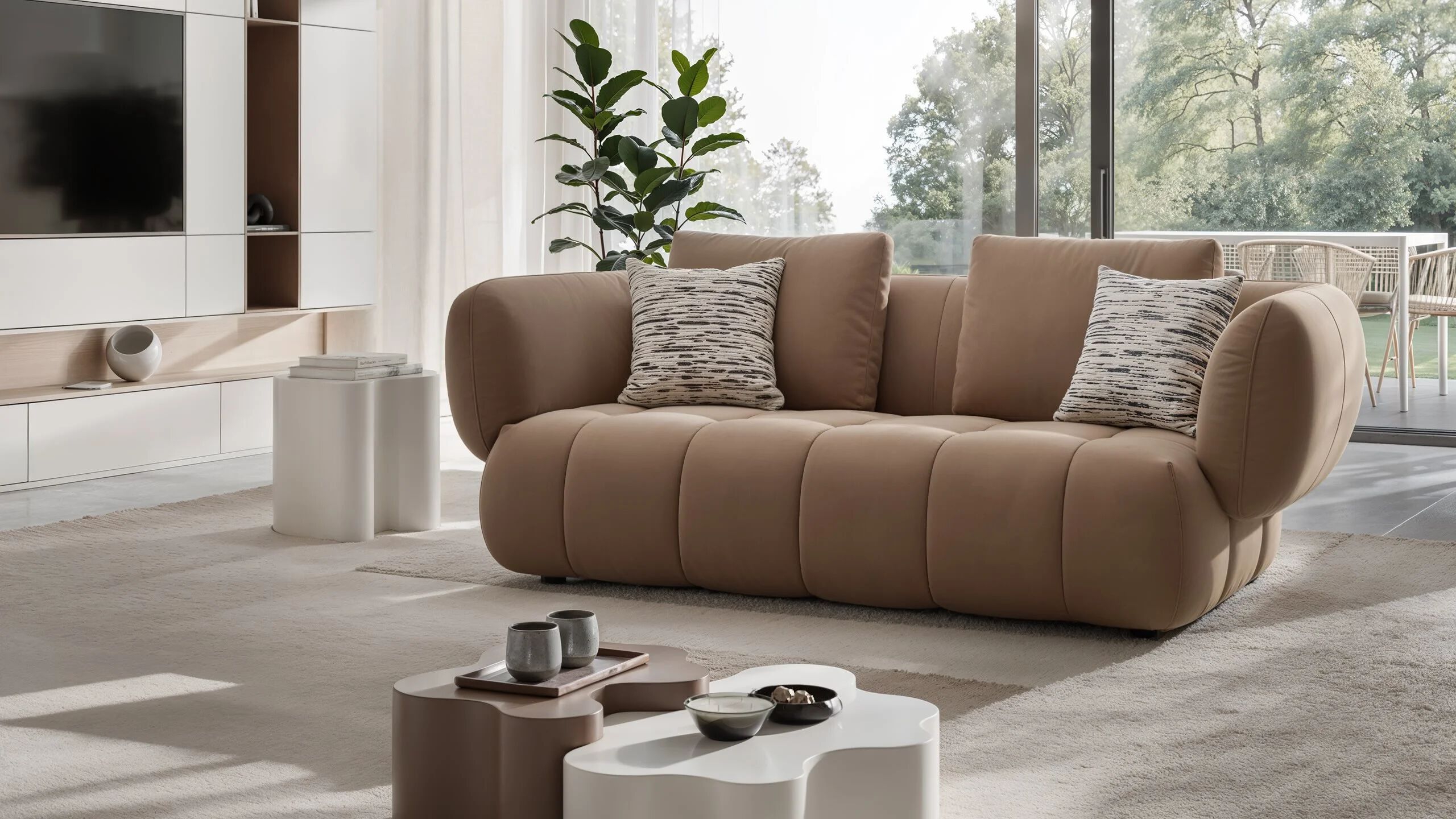 2-местный тканевый линейный диван Sofanella море ARCH-00053853 - Вид №7