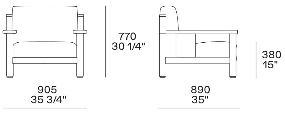 Тканевое садовое кресло с подлокотниками Poliform Ketch ARCH-00075197 - Вид №5