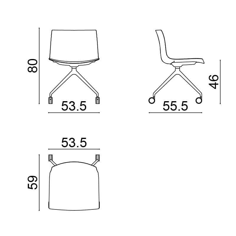 Тканевый стул с колесами Arper Catifa 53 ARCH-00053470 - Вид №2
